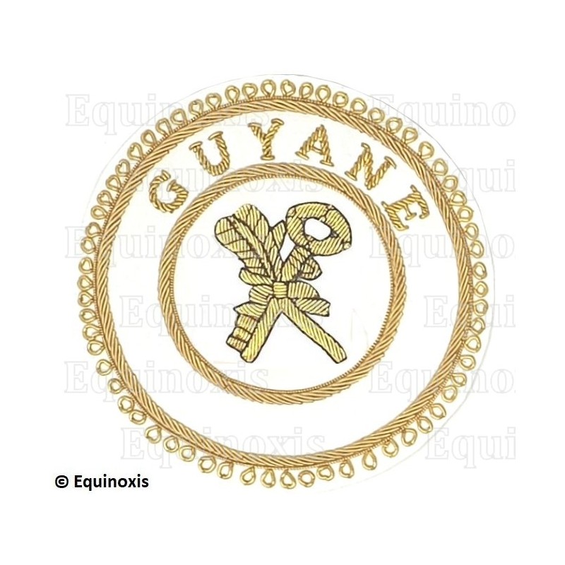 Badge / Macaron GLNF – Grande tenue provinciale – Grand Archiviste – Guyane – Brodé main